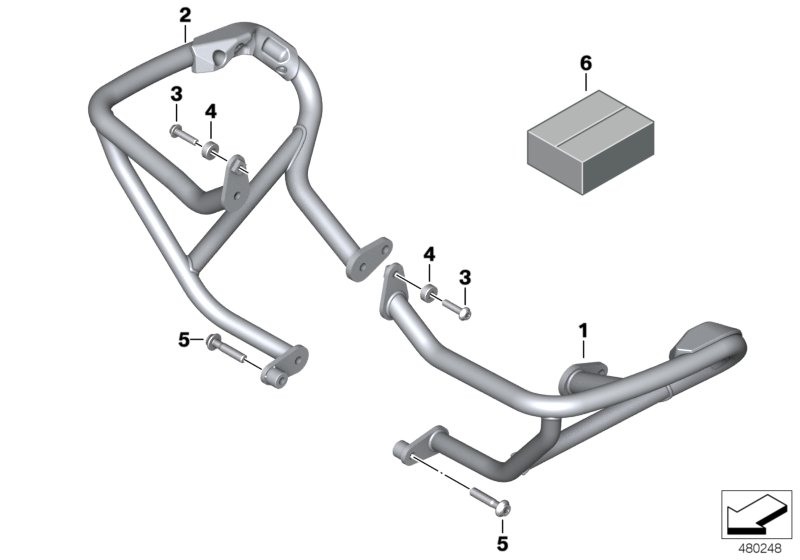 дуга защиты двигателя для BMW K50 R 1200 GS (0A01, 0A11) 0 (схема запчастей)