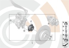 Ремкомплект подшипника ступицы кол.Зд для BMW F10 523i N53 (схема запасных частей)