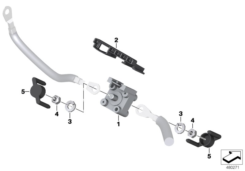 Плюсовой вывод в моторном отсеке для BMW K61 K 1600 Bagger (0F51, 0F53) 0 (схема запчастей)
