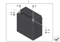 Аккумуляторная батарея AGM для MOTO K61 K 1600 Bagger (0F51, 0F53) 0 (схема запасных частей)