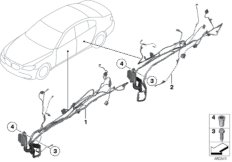 Жгуты проводов двери для BMW F02N 730Li N52N (схема запасных частей)