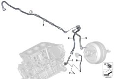 Вакуумный трубопр.усилителя тормозов для BMW F32 418i B38 (схема запасных частей)