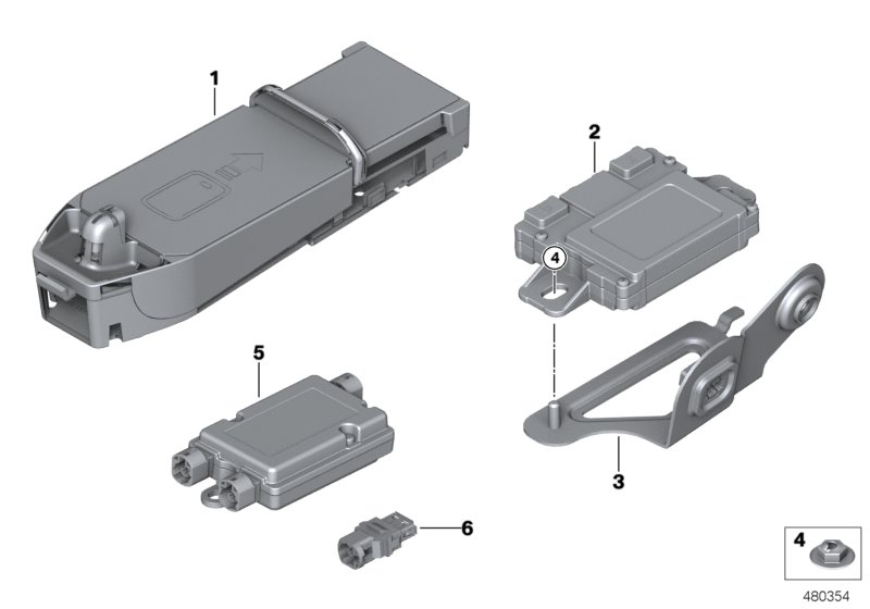 Детали телефония беспроводная зарядка для BMW F32N 418d B47 (схема запчастей)
