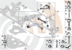 Ремкомплект тяги и попер.рычага подв. для BMW F13N 640iX N55 (схема запасных частей)