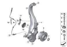 Поворотная опора/подшипник ступ.кол.Пд для BMW F16 X6 50iX 4.0 N63N (схема запасных частей)