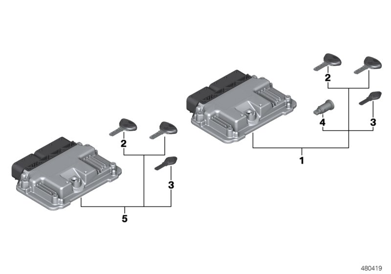 Система одновременного запирания EWS 3 для BMW K72 F 800 GS 13 (0B02, 0B12) 0 (схема запчастей)
