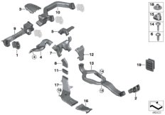 Воздуховод для BMW F60 Cooper ALL4 B38C (схема запасных частей)