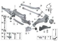 Балка мостаЗд/подвеска кол/подш.ступ.кол для BMW F48 X1 20iX B48C (схема запасных частей)