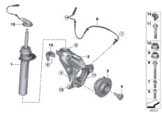 Стойка амортизатора Пд VDC/доп.элементы для BMW F48 X1 25iX B46 (схема запасных частей)