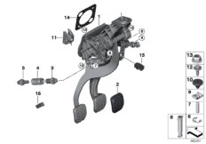 Педальный механизм для а/м с МКПП для BMW G20 318d B47B (схема запасных частей)