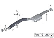Катализатор/передний доп.глушитель для BMW G31 540dX B57 (схема запасных частей)