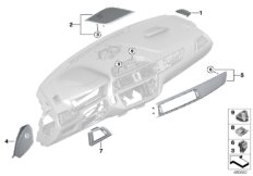 Доп.элементы панели приборов Вх для BMW F20N M140i B58 (схема запасных частей)