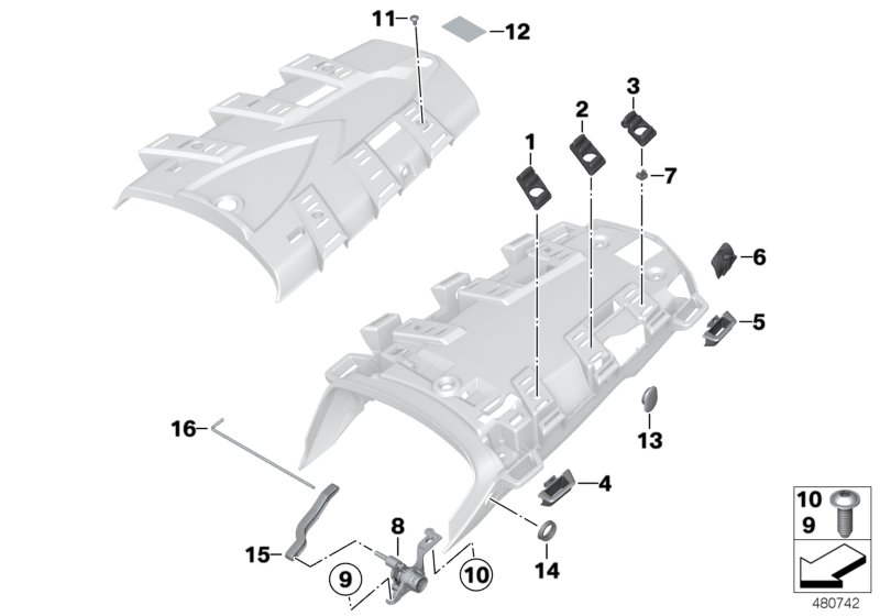 Деталь заднего кронштейна для MOTO K25 R 1200 GS 04 (0307,0317) 0 (схема запчастей)