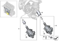 Турбонагнетатель рем.комплект для BMW F54 Cooper S ALL4 B48 (схема запасных частей)