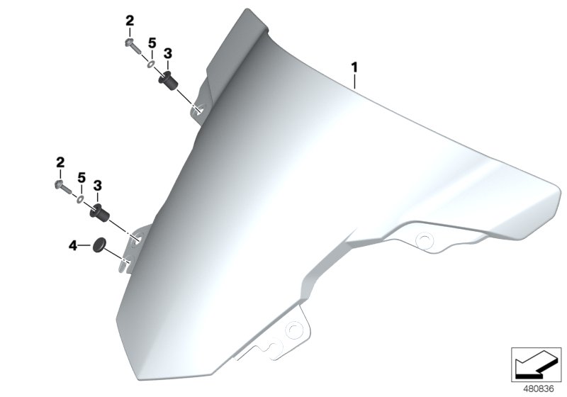 Ветрозащитный щиток для BMW K46 S 1000 RR 15 (0D10,0D21) 0 (схема запчастей)