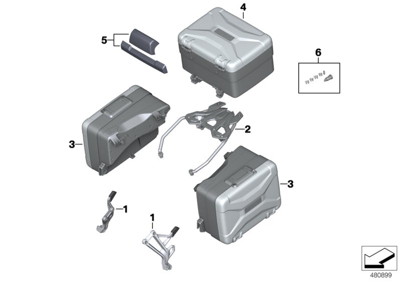 Багажная система Vario для MOTO K81 F 850 GS (0B09, 0B19) 0 (схема запчастей)