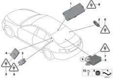Детали разнесенной антенны для BMW F10N 530dX N57N (схема запасных частей)