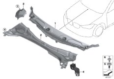 Обшивка обтекателя Наруж для BMW F48 X1 16d B37 (схема запасных частей)
