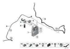 Фильтр с акт.углем/вентил.с.подачи топл. для BMW RR4 Ghost N74R (схема запасных частей)