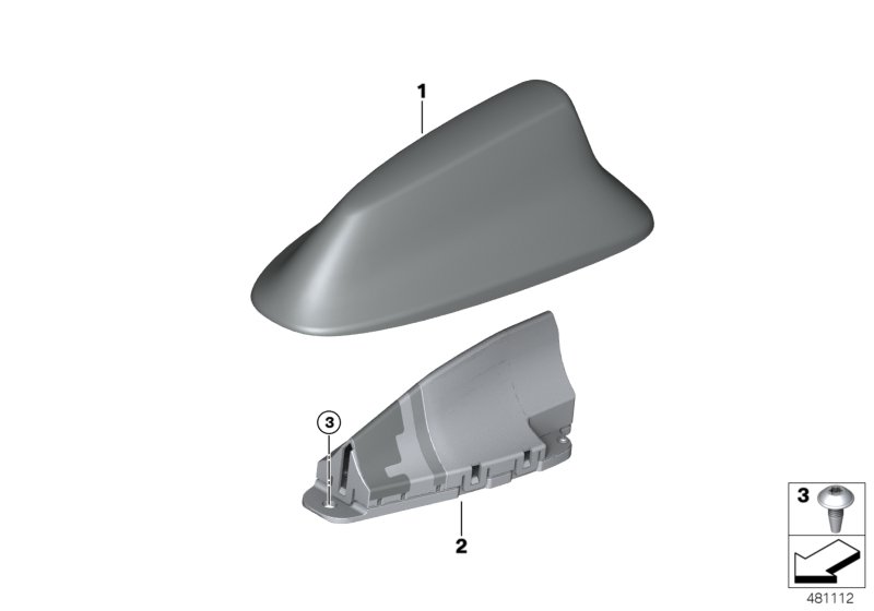 Детали антенны на крыше для BMW RR31 Cullinan N74L (схема запчастей)