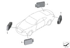 Радиолокационный датчик ближн.диапазона для BMW RR31 Cullinan N74L (схема запасных частей)