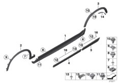 Накладка M порог / арка колеса для BMW F25 X3 18d B47 (схема запасных частей)