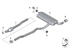 Система выпуска ОГ Зд для BMW F60 Cooper D B47 (схема запасных частей)