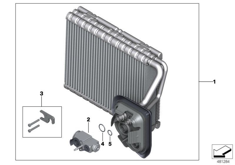 Испаритель/ предохранительный клапан для BMW G05 X5 30iX B48D (схема запчастей)