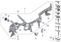 опора панели приборов для BMW F90 M5 S63M (схема запасных частей)