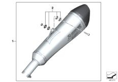 Спортивный глушитель для MOTO K73 F 800 R 17 (0B54, 0B64) 0 (схема запасных частей)