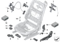 Сиденье Пд, э/оборудование и приводы для BMW F12 650i N63 (схема запасных частей)
