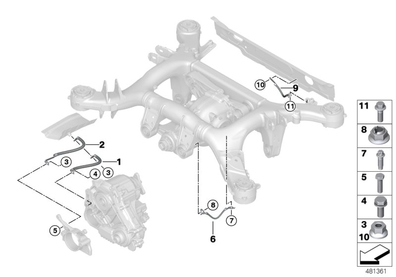 Провод на массу для BMW G01 X3 20iX (TR55) B48 (схема запчастей)