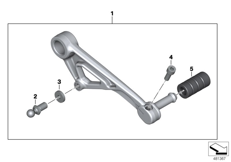 Рычаг переключения передач, регулир. для BMW K51 R 1250 GS Adv. (0J51, 0J53) 0 (схема запчастей)