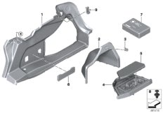 Обшивка багажного отделения П для BMW F32 420i B48 (схема запасных частей)