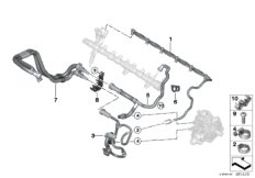 Топливопроводы/элементы крепления для BMW G06 X6 30dX B57 (схема запасных частей)