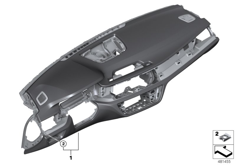 облицовка панели приборов для BMW G11N 750iX N63B (схема запчастей)