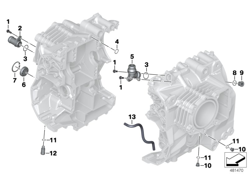 Картер двигателя дополнительные элементы для BMW K51 R 1200 GS Adve. (0A02, 0A12) 0 (схема запчастей)