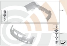 Монтажный комплект бампера для BMW F07N 550iX 4.0 N63N (схема запасных частей)