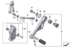 Внешние элементы механизма ПП для BMW K51 R 1200 GS Adve. (0A02, 0A12) 0 (схема запасных частей)