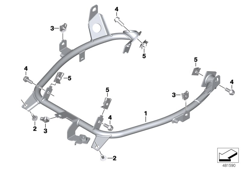 Крепление передняя рама для BMW K02 G 310 GS (0G02, 0G12) 0 (схема запчастей)