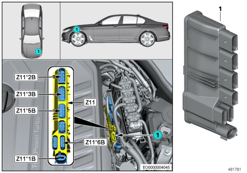 Встроенный модуль питания Z11 для BMW G32 640iX B58C (схема запчастей)