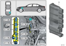 Встроенный модуль питания Z11 для BMW G30 520d B47 (схема запасных частей)