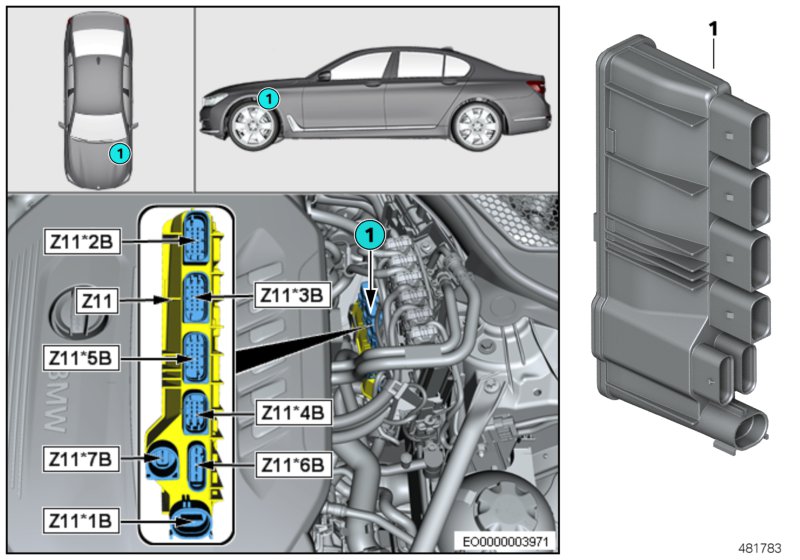 Встроенный модуль питания Z11 для BMW G32 630d B57 (схема запчастей)