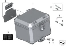 Алюминиевый топкейс для MOTO K255 R 1200 GS Adve. 10 (0470,0480) 0 (схема запасных частей)