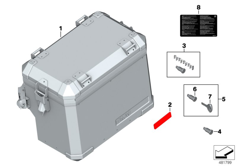 Алюминиевый чемодан для MOTO K72 F 800 GS 13 (0B02, 0B12) 0 (схема запчастей)