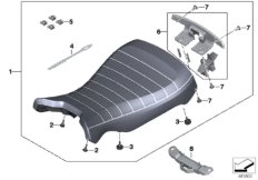 Одноместное сиденье для багажника для MOTO K21 R nineT 16 (0J01, 0J03) 0 (схема запасных частей)