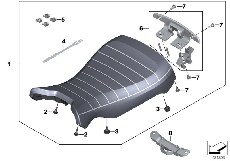 Одноместное сиденье для багажника для MOTO K22 R nineT Pure (0J11, 0J13) 0 (схема запчастей)