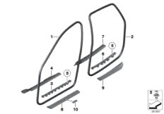 Защитная окантовка/накладка порога для BMW RR4 Ghost EWB N74R (схема запасных частей)