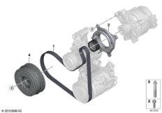 Ременный привод для BMW F60 Cooper ALL4 B38C (схема запасных частей)