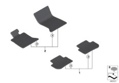 Комплект ножных ковриков для ROLLS-ROYCE RR6 Dawn N74R (схема запасных частей)